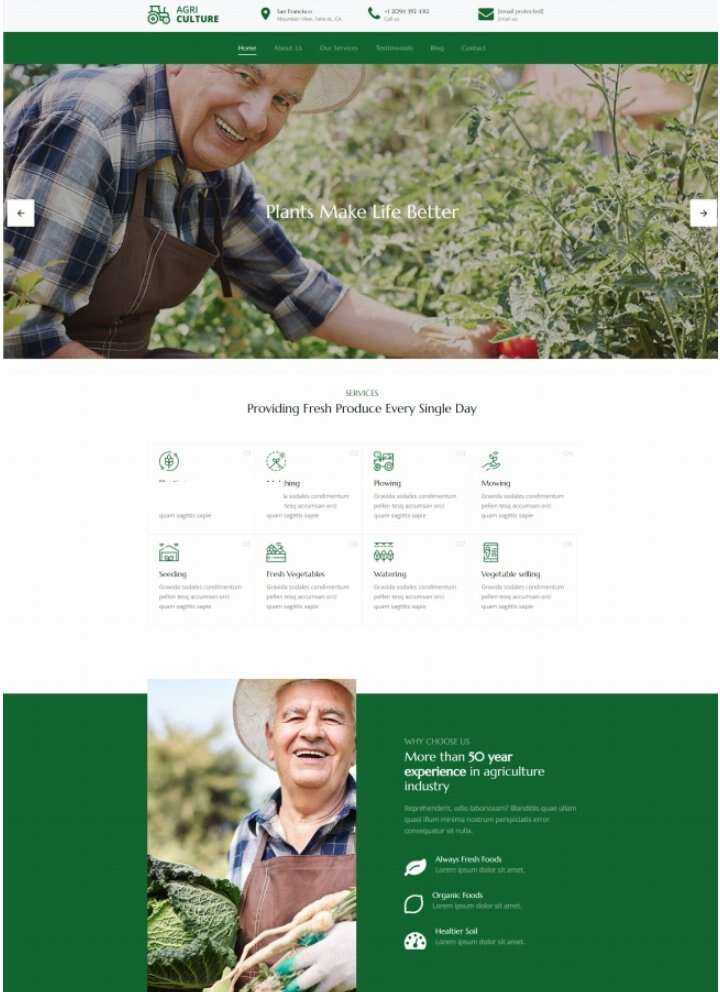 Bootstrap绿色有机果蔬农场html模板 - 入巷拾玖