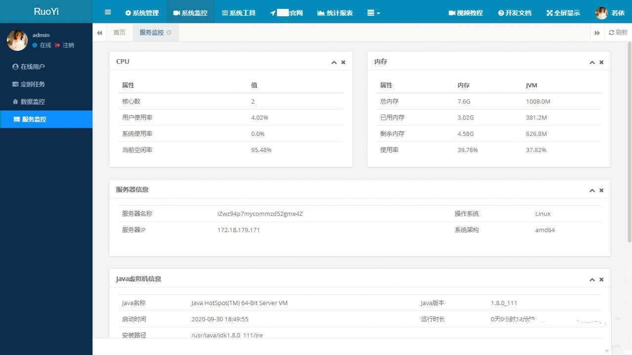 RuoYi若依管理系统最新版 基于SpringBoot的权限管理系统 - 入巷拾玖