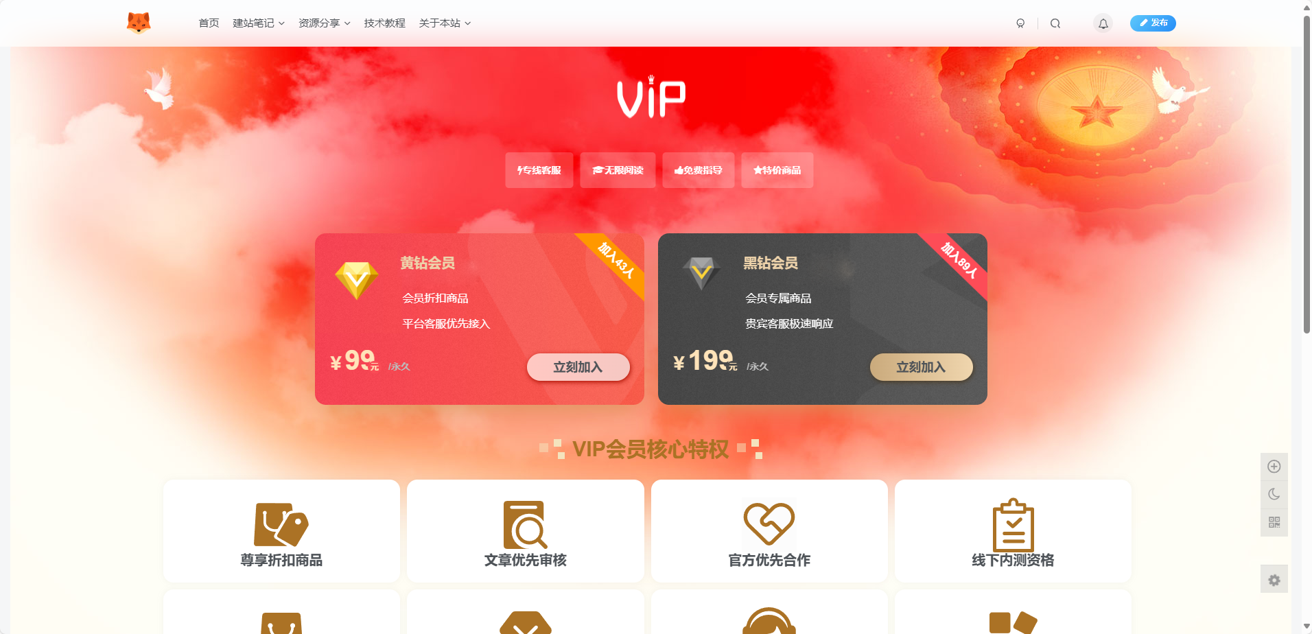 图片[1] - 子比主题美化 – 子比主题添加一个VIP会员页面 - 入巷拾玖
