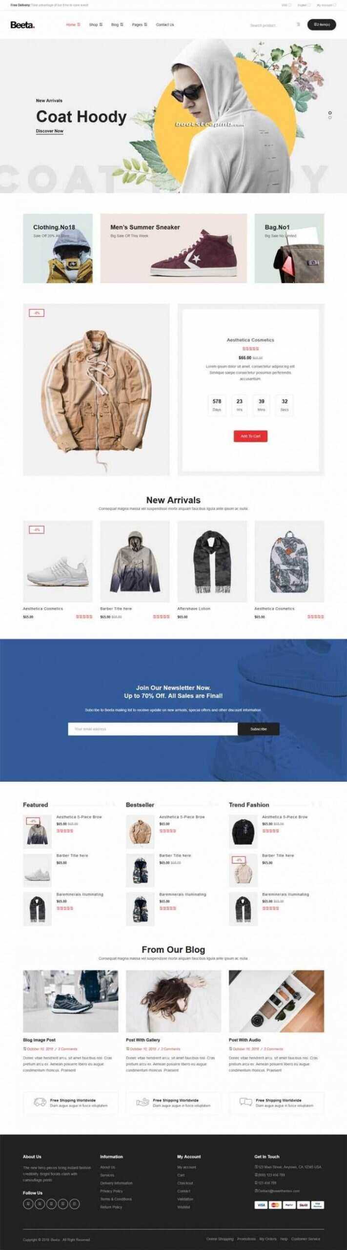多功能电子商务Bootstrap4响应式HTML5 - 入巷拾玖