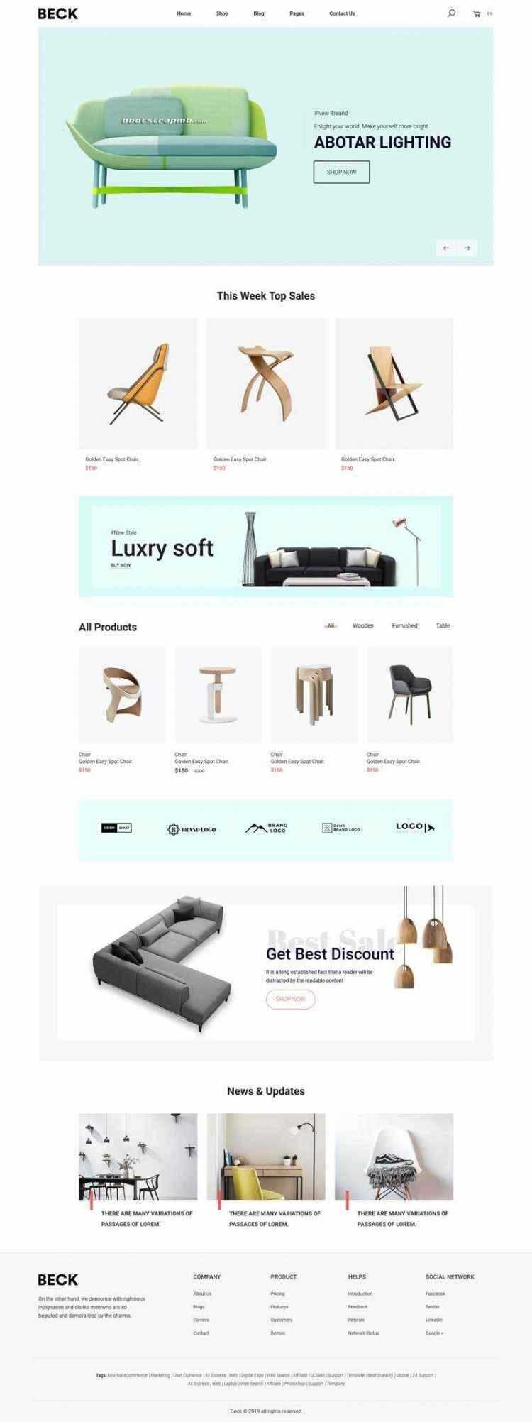Bootstrap响应式小清新电商家具家居装饰商城 - 入巷拾玖