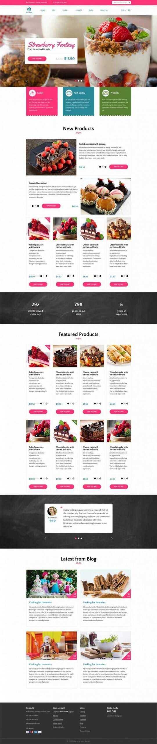 Bootstrap4响应式粉色甜品蛋糕店在线购买商城 - 入巷拾玖