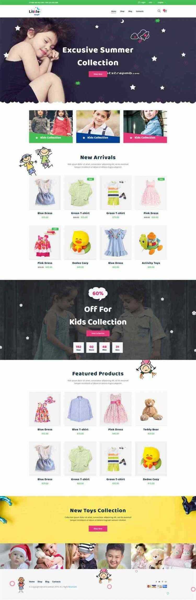 Bootstrap响应式卡通儿童用品童装商城 - 入巷拾玖
