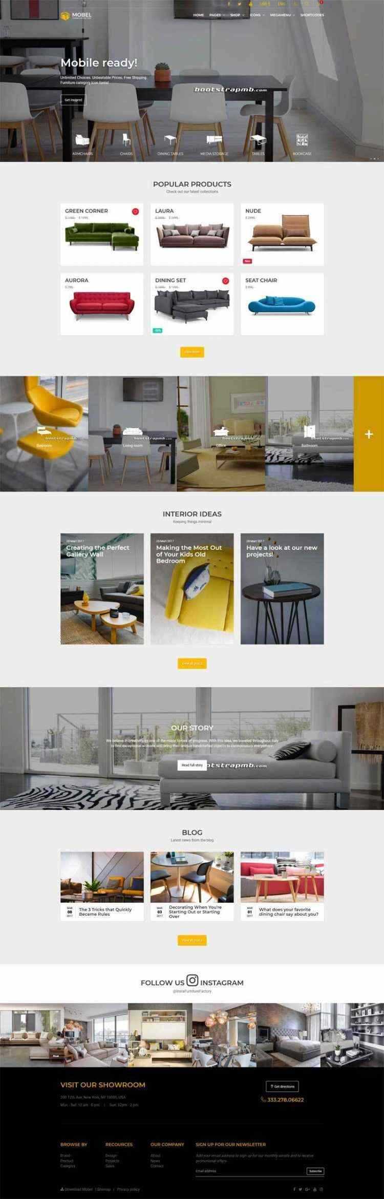 Bootstrap响应式在线家具商城电商网站 - 入巷拾玖