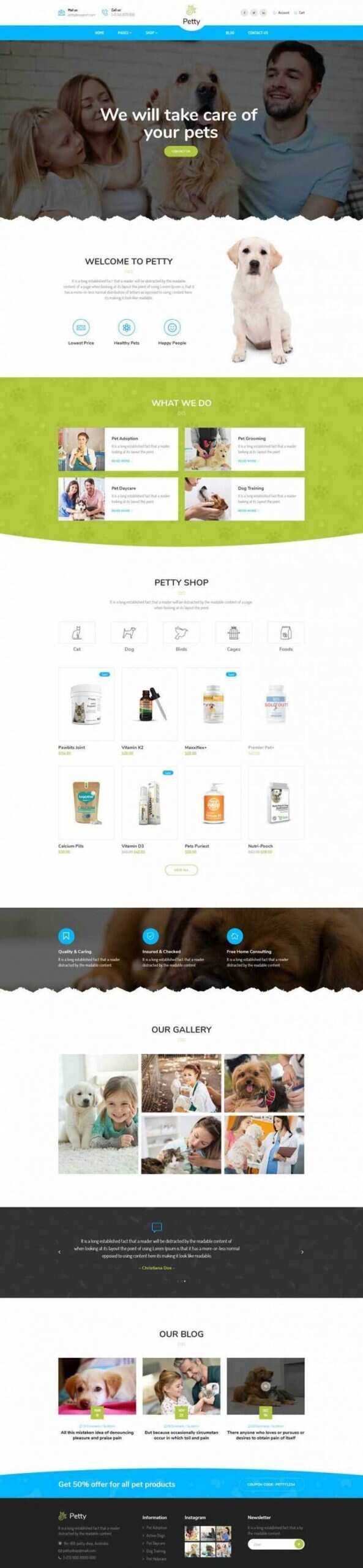 Bootstrap扁平响应式宠物商店宠物医院网站 - 入巷拾玖