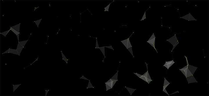 html5 canvas粒子组合三角形3D结构旋转动画特效 - 入巷拾玖