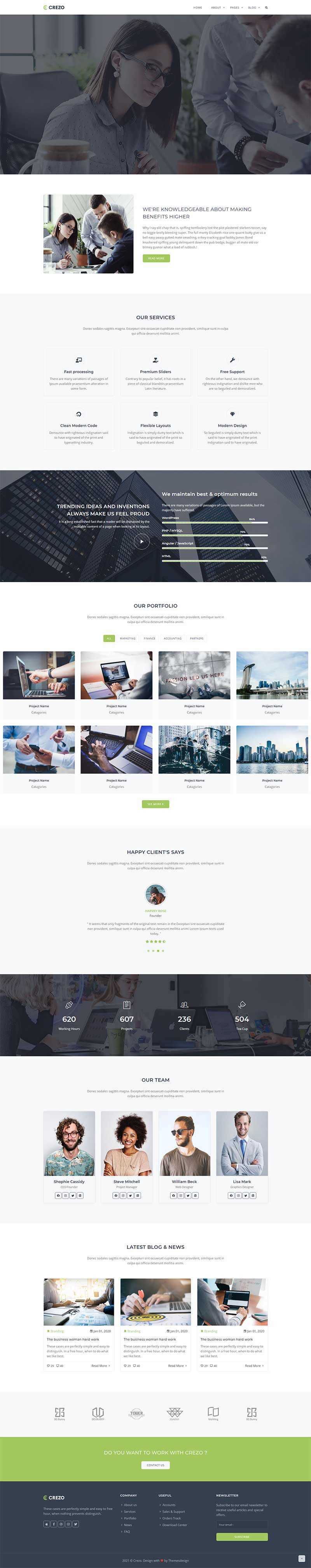 Bootstrap多用途的商业公司展示HTML5模板 - 入巷拾玖