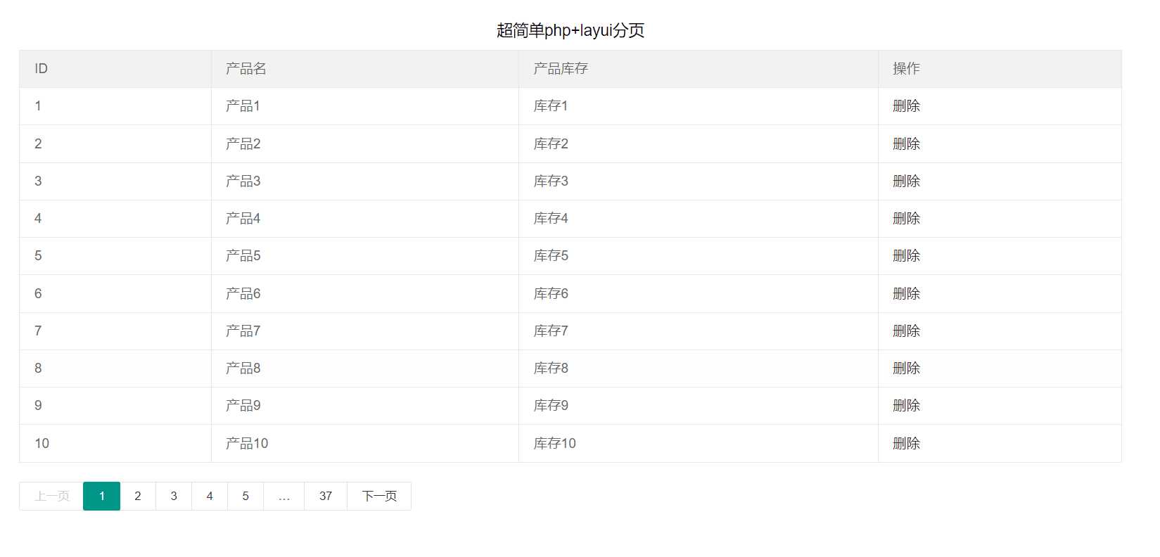 php7+layui超简单分页 - 入巷拾玖