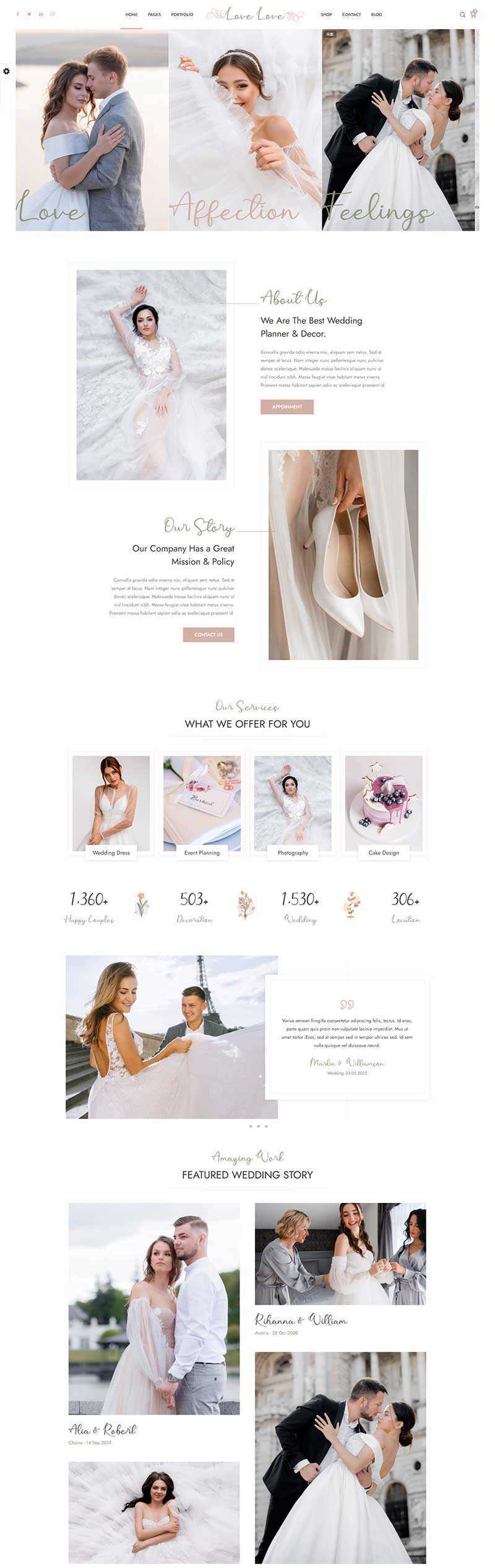 HTML5婚庆婚饰婚纱摄影服务网站html模板 - 入巷拾玖