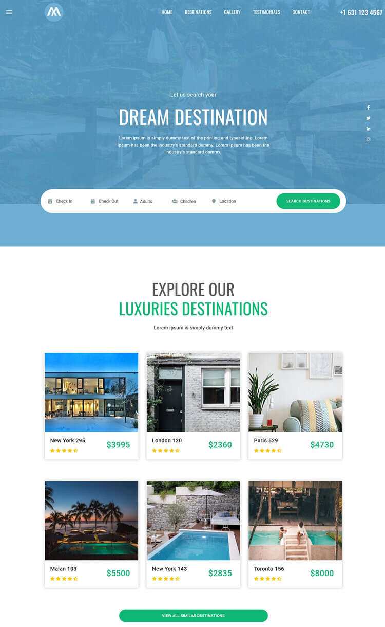 环球旅行酒店预定网站html5模板 - 入巷拾玖