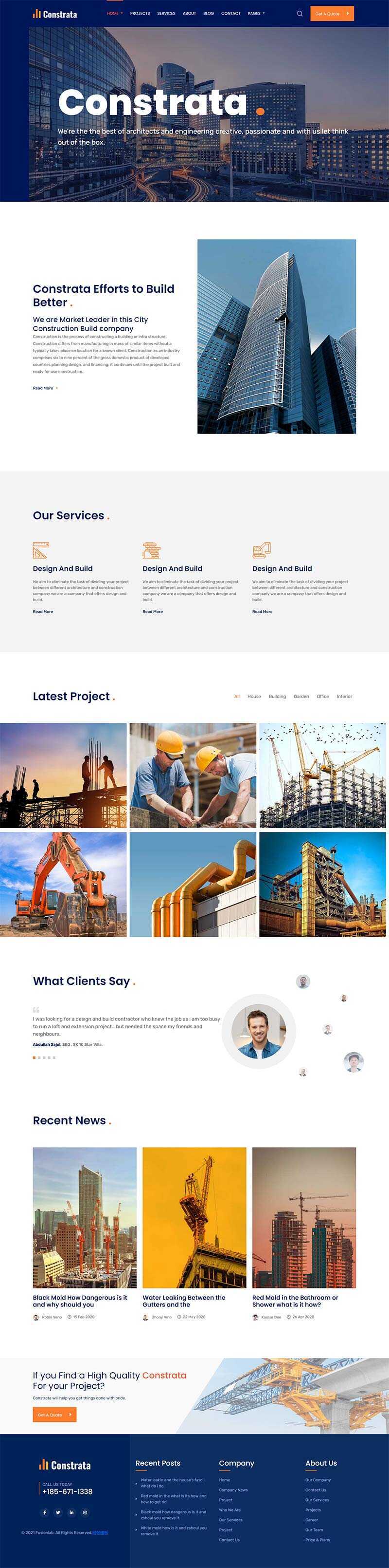 响应式房产建筑工程企业网站html5模板 - 入巷拾玖