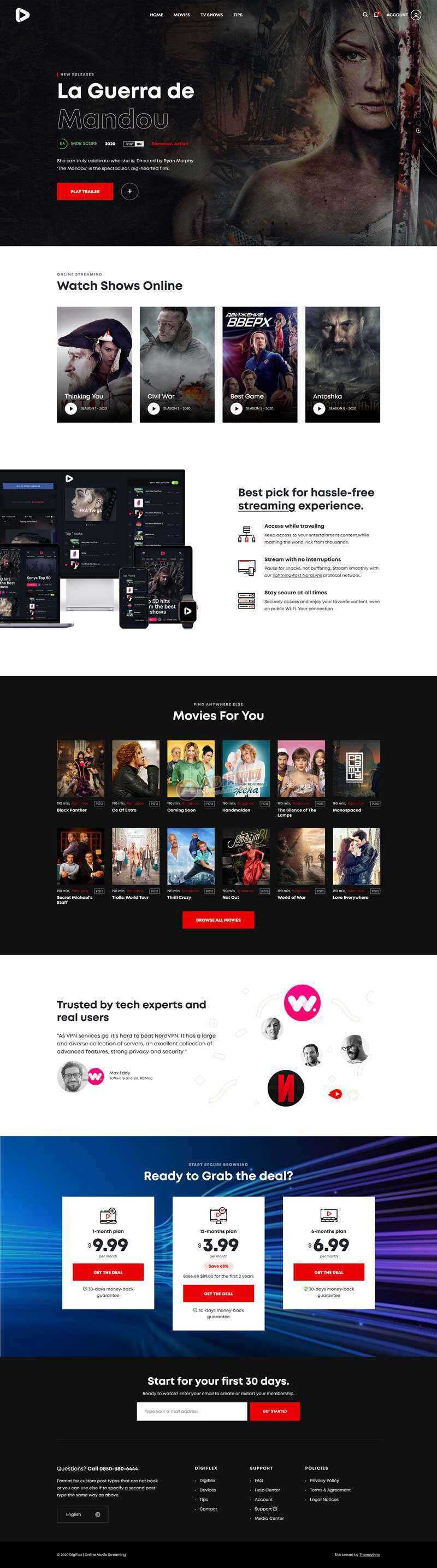 Bootstrap在线3D高清影院视频网页模板 - 入巷拾玖