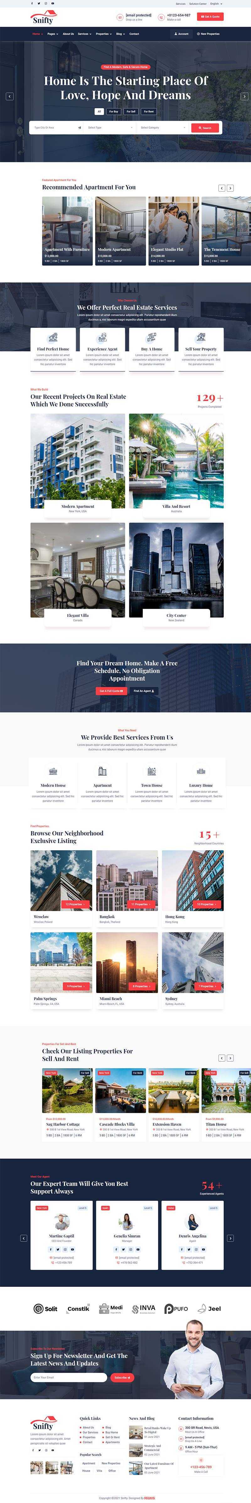 bootstrap5深蓝色房地产信息资讯平台HTML5模板 - 入巷拾玖