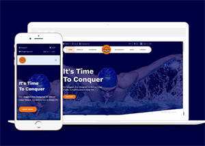 宽屏游泳用品商店HTML5模板下载 - 入巷拾玖