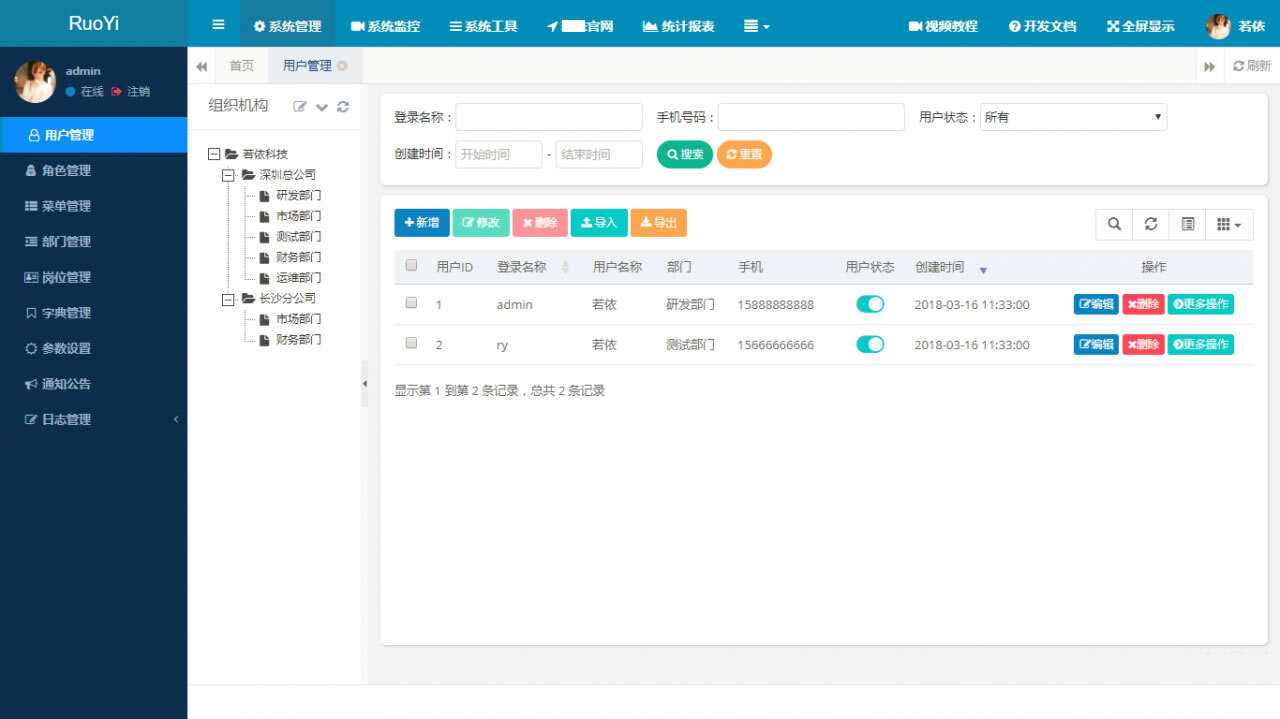 图片[3] - RuoYi若依管理系统最新版 基于SpringBoot的权限管理系统 - 入巷拾玖