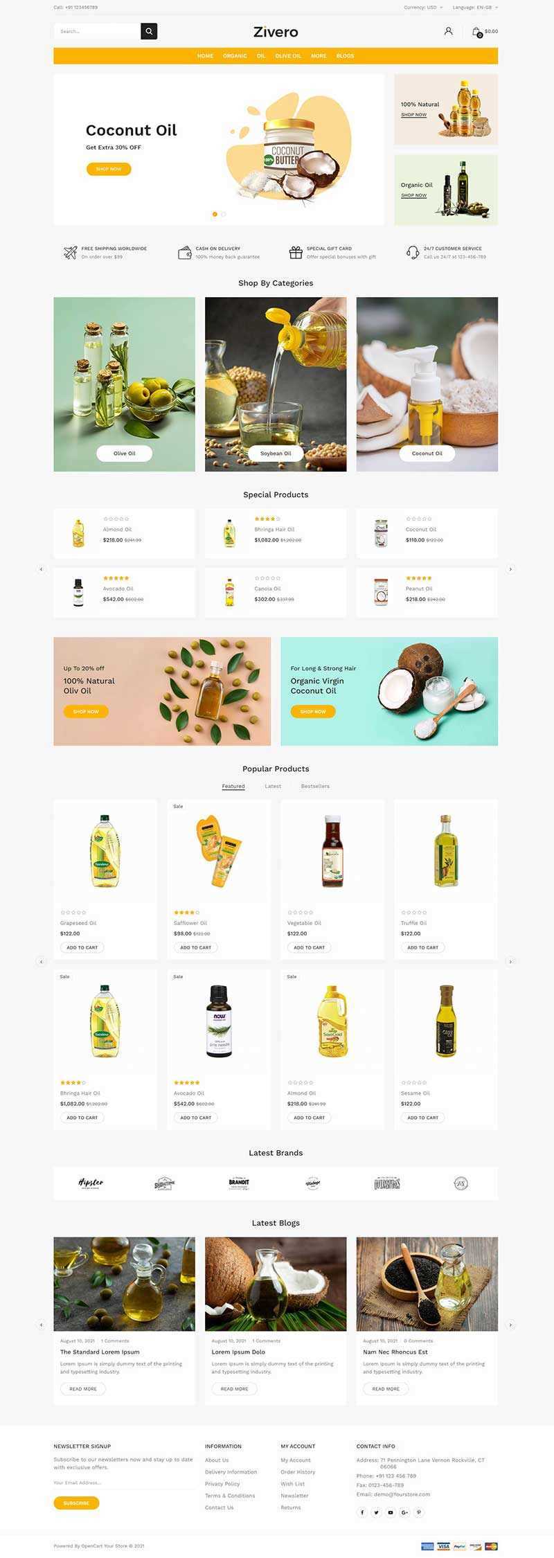 清爽风格食用油网上商城html模板 - 入巷拾玖