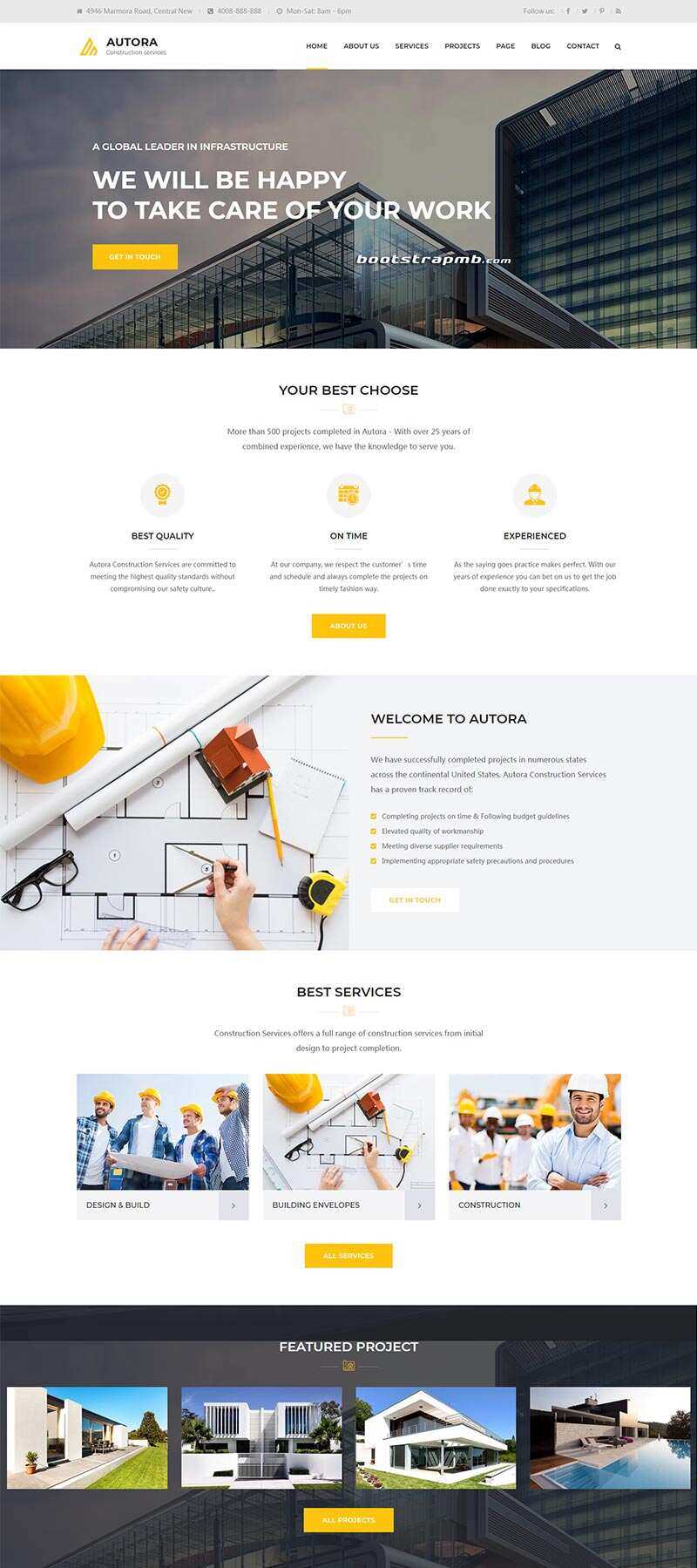 Bootstrap响应式的房地产建筑企业网站HTML模板 - 入巷拾玖