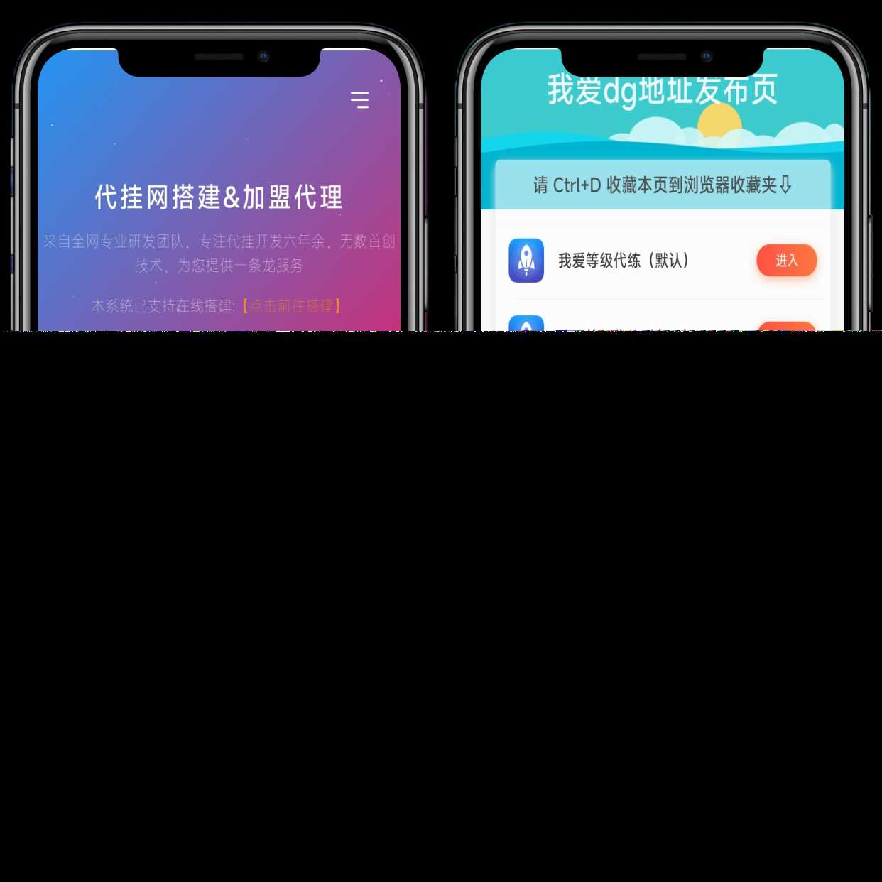 分享一款好看的D挂单页+加盟代理+网址发布页+app下载页 - 入巷拾玖