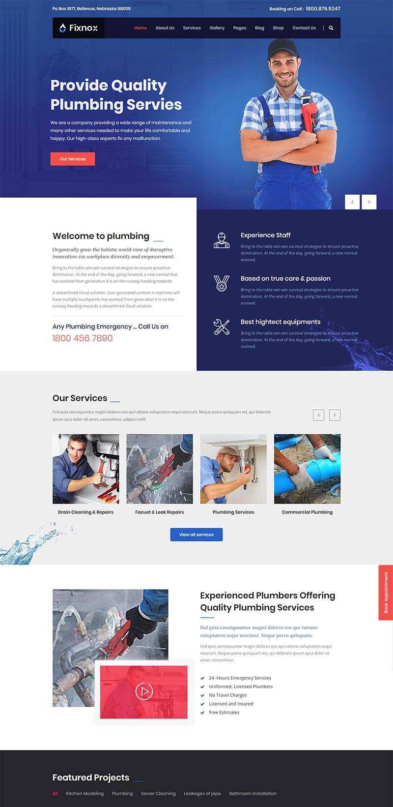 Bootstrap管道修理家政保洁公司网站html模板 - 入巷拾玖