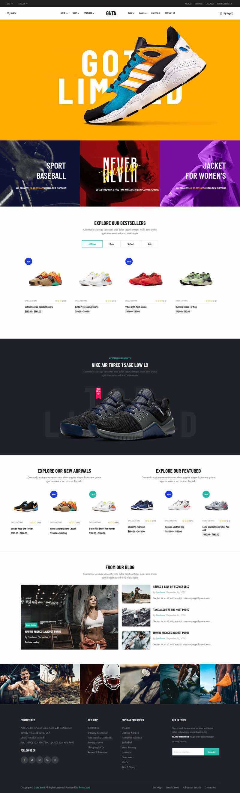 bootstrap响应式品牌运动鞋商城HTML5模板 - 入巷拾玖