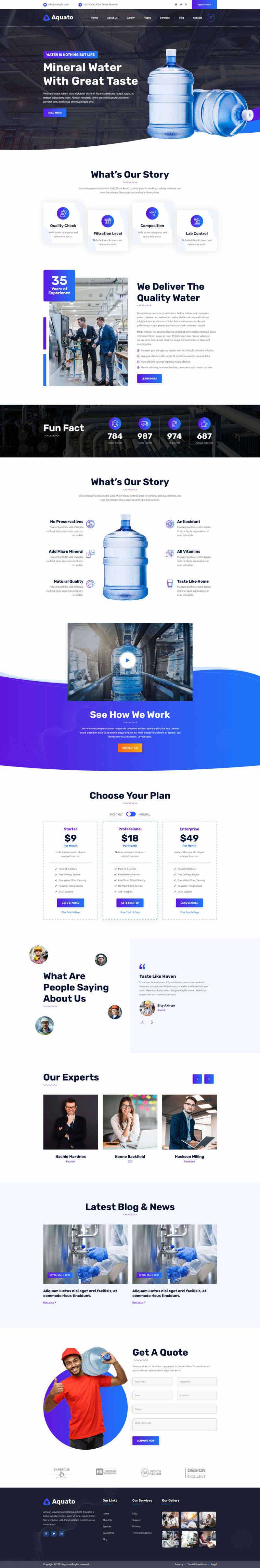 bootstrap饮用水送货服务公司网站HTML模板 - 入巷拾玖