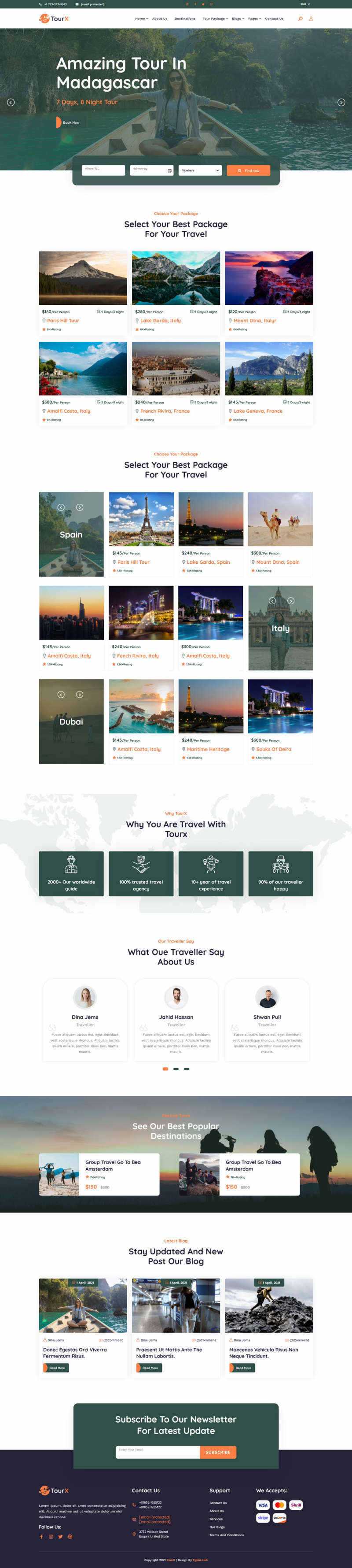 Bootstrap大气的旅游套餐服务HTML5网站模板 - 入巷拾玖