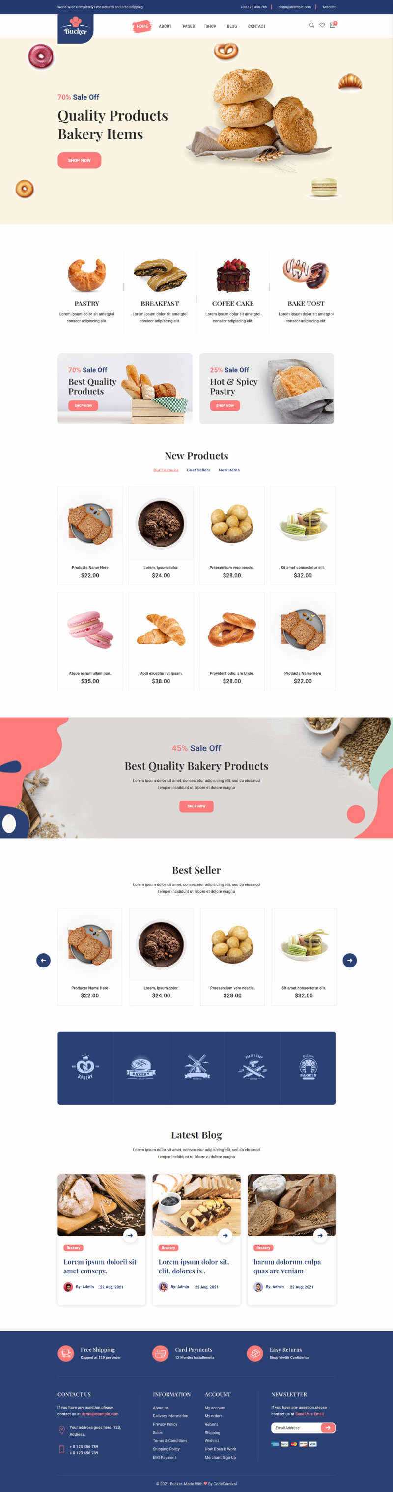 Bootstrap5甜品面包店铺HTML电商模板 - 入巷拾玖