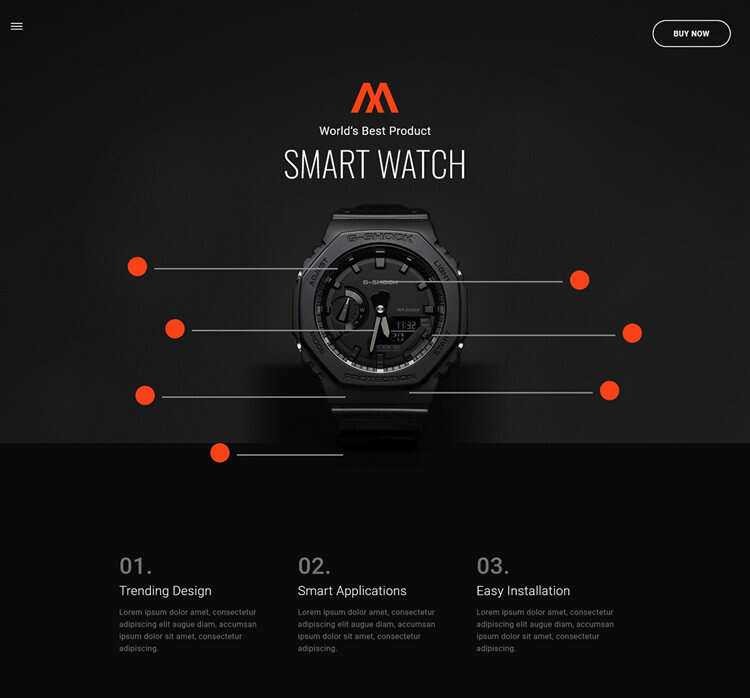 时尚腕表产品介绍html5模板 - 入巷拾玖