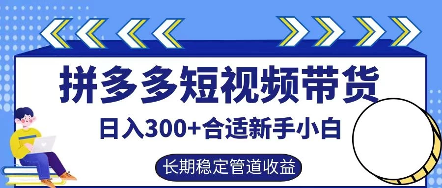 拼多多短视频带货日入300+保姆级实操账户展示 - 入巷拾玖