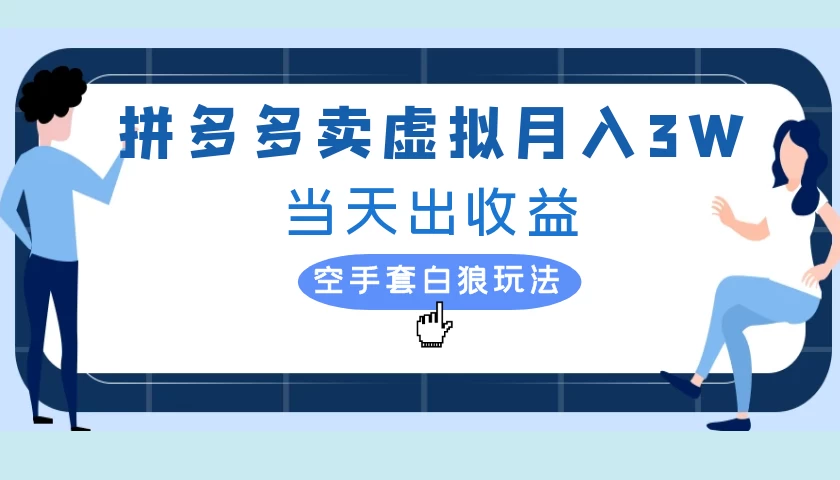 拼多多虚拟项目，单人月入3W+，实操落地项目 - 入巷拾玖