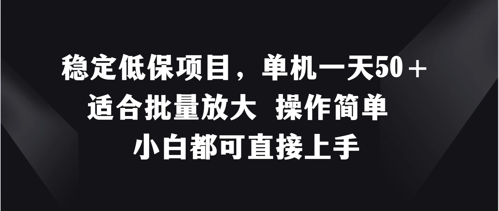 稳定低保项目，单机一天50＋适合批量放大，操作简单，小白都可直接上手 - 入巷拾玖