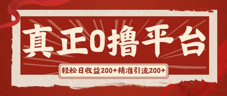 真正的0撸项目，每天轻松收入500+，有钱有产品，还有管道收益 - 入巷拾玖