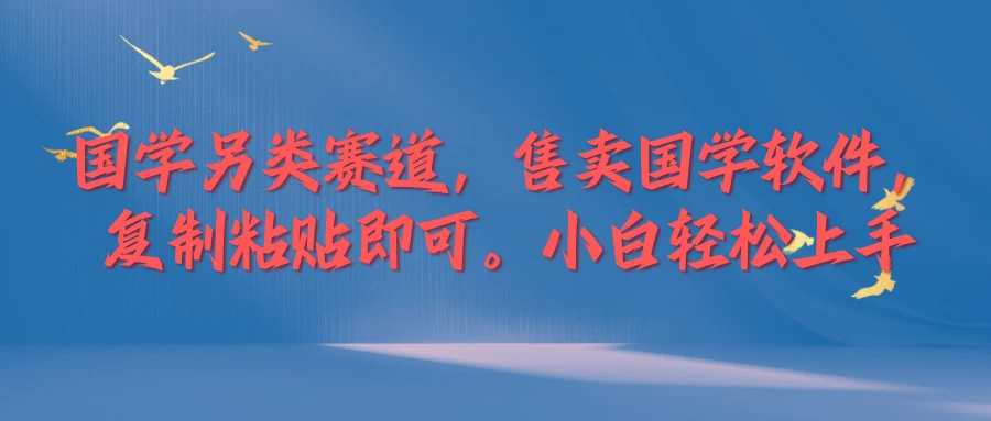 国学新赛道，售卖国学软件,复制粘贴，小白轻松上手 - 入巷拾玖