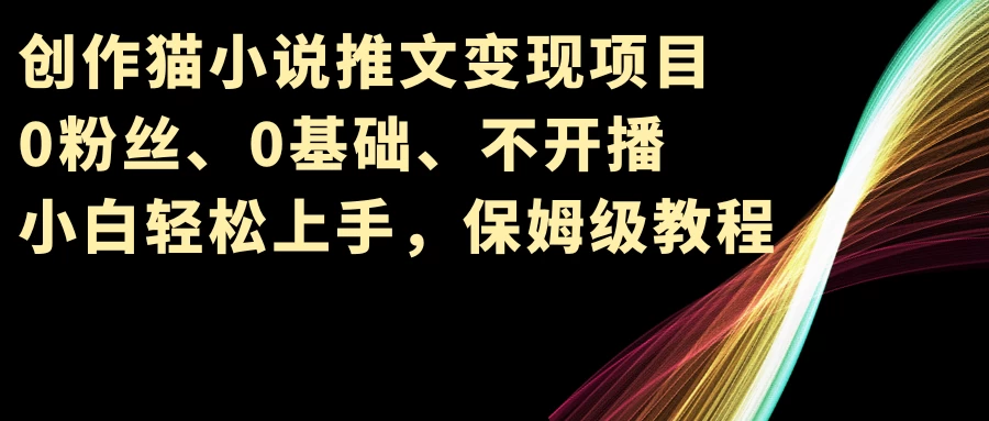 小说推文变现项目，0粉丝、0基础、不开播、小白轻松上手，保姆级教程 - 入巷拾玖