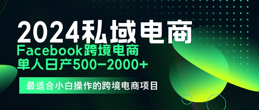 2024年Facebook私域跨境电商，手把手教你日入10单，小白都可操作 - 入巷拾玖