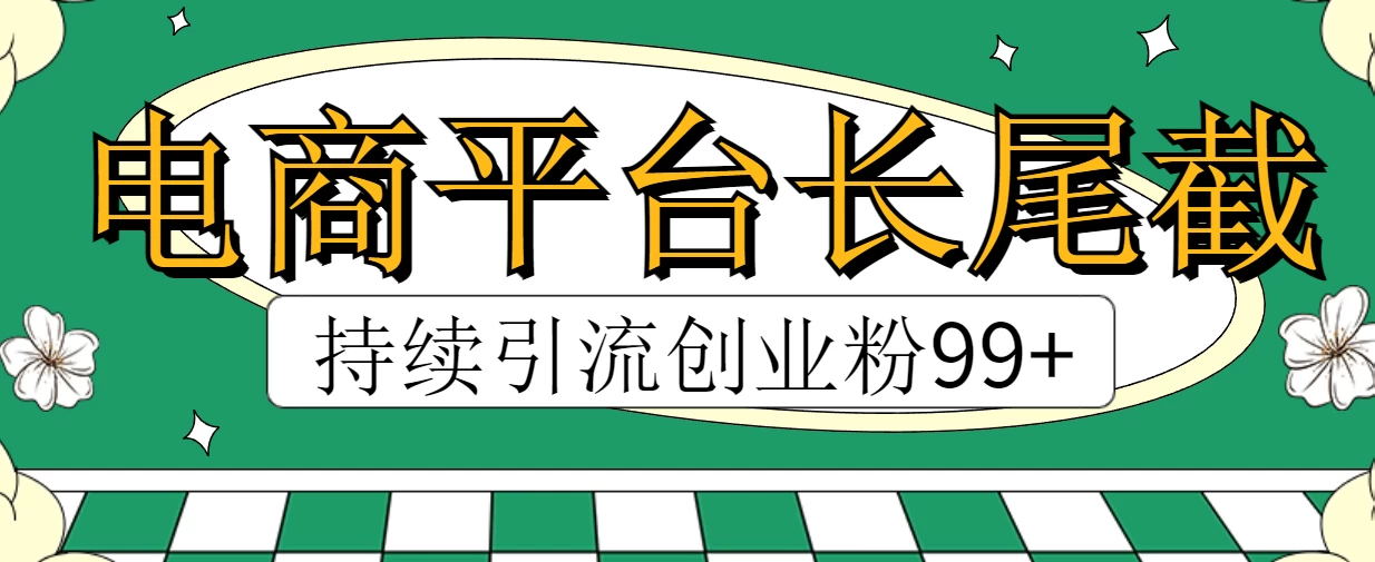电商平台长尾截流，持续引流创业粉99+ - 入巷拾玖