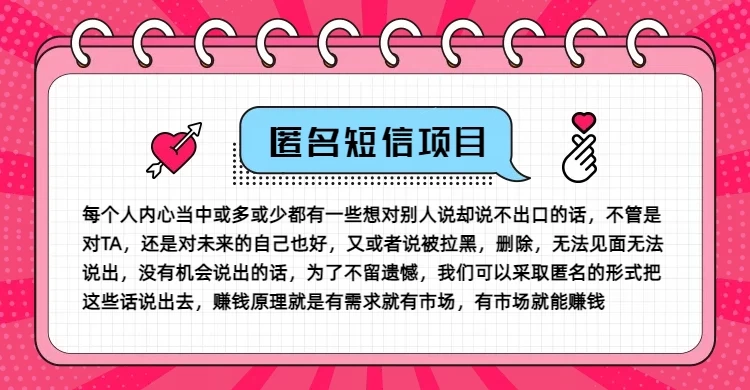 冷门小众赚钱项目，匿名短信，玩转信息差，月入五位数 - 入巷拾玖