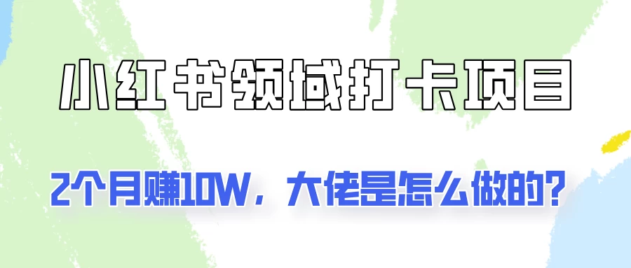通过小红书领域打卡项目2个月赚10W，大佬是怎么做的？ - 入巷拾玖