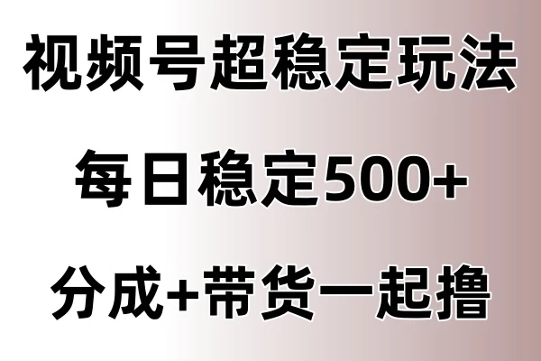 视频号超稳定赛道，长久不衰，单日稳定500+ - 入巷拾玖