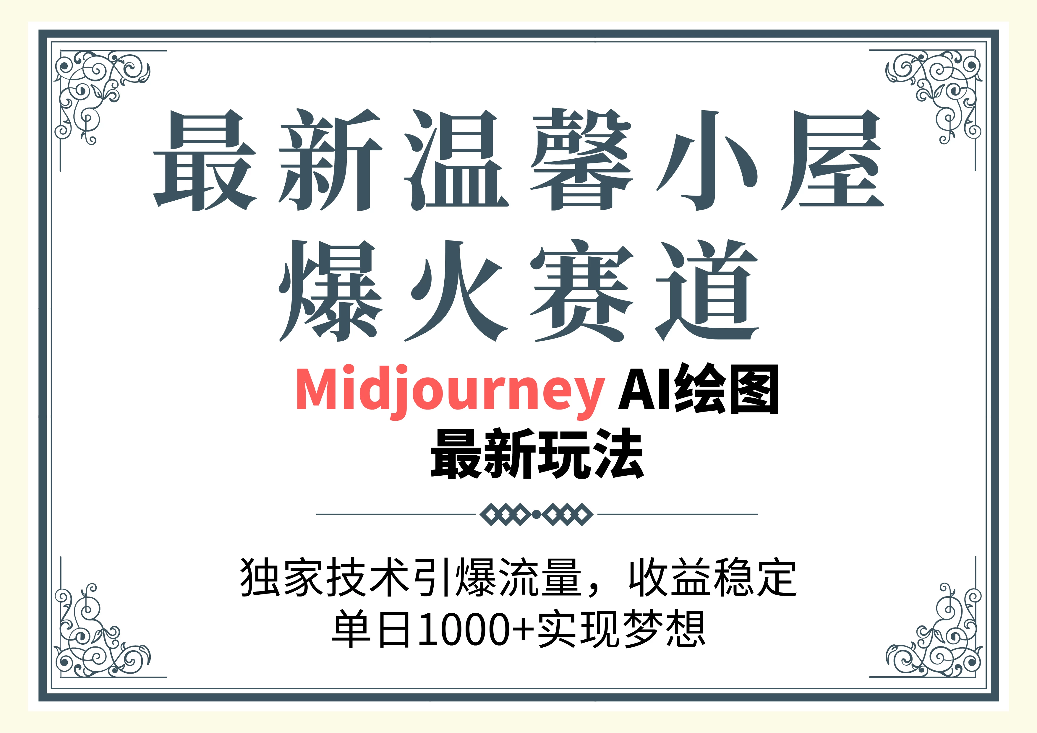 最新温馨小屋爆火赛道，独家技术引爆流量，收益稳定，单日1000+实现梦想 - 入巷拾玖