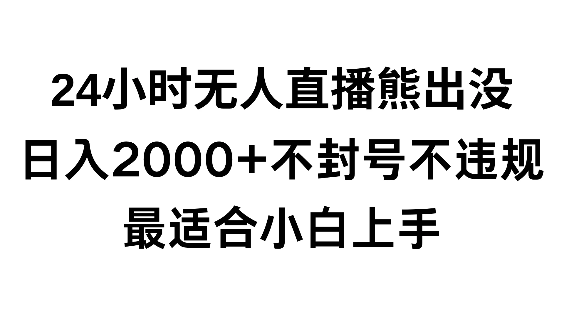 快手24小时无人直播熊出没，不封直播间，不违规，日入2000+，最适合小白上手，保姆式教学 - 入巷拾玖