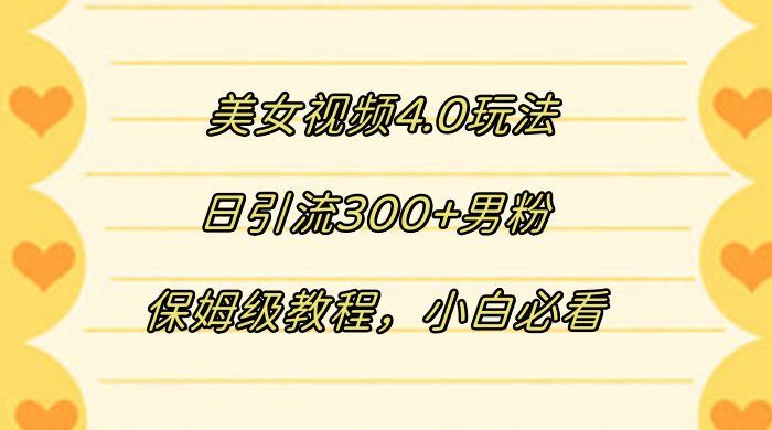 美女视频 4.0 玩法，日引流 300+ 男粉，保姆级教程，小白必看 - 入巷拾玖