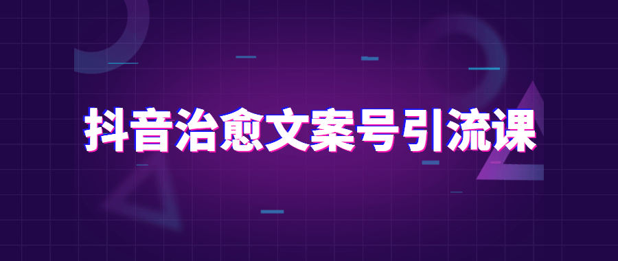 抖音治愈文案号引流课程 - 入巷拾玖