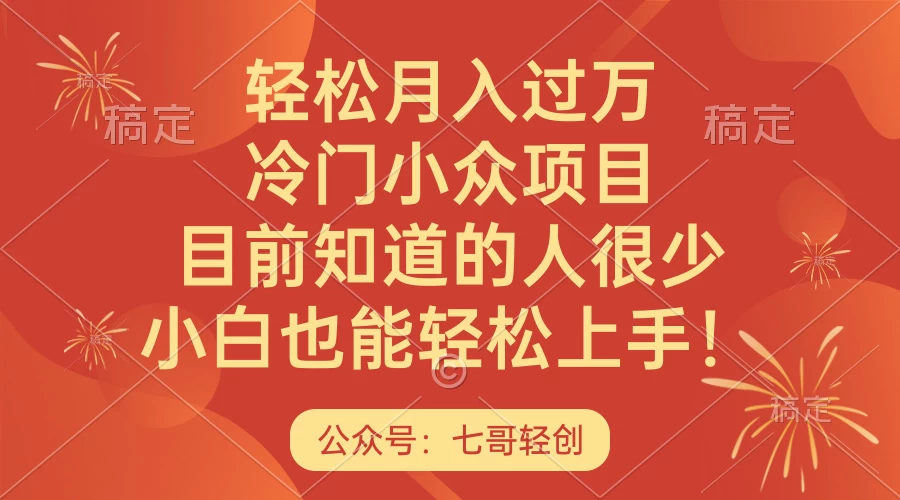 轻松月入过万，冷门小众项目，目前知道的人很少，小白也能轻松上手！ - 入巷拾玖