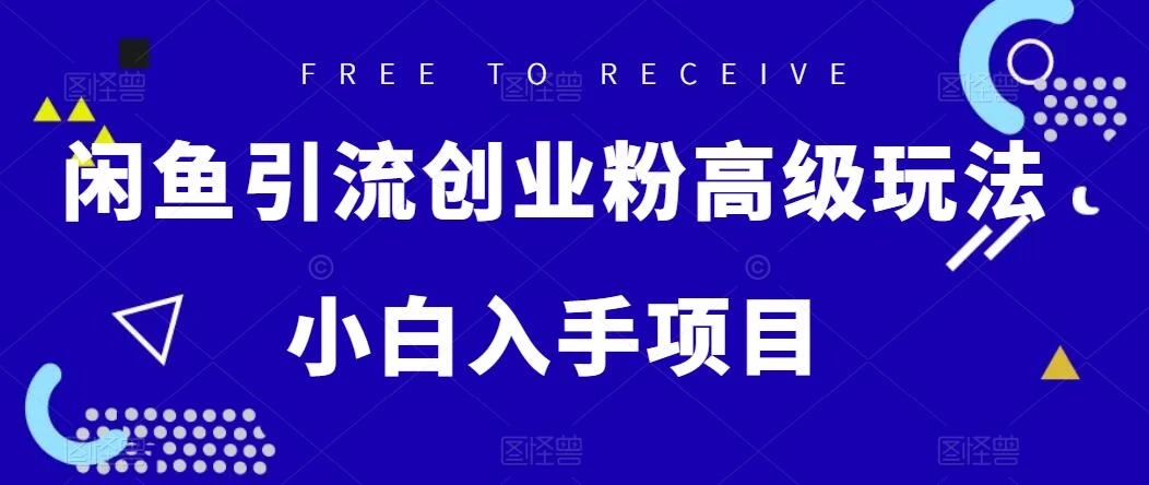 闲鱼引流创业粉高级玩法，单日引流200+，稳定收益2000+，小白入手项目 - 入巷拾玖