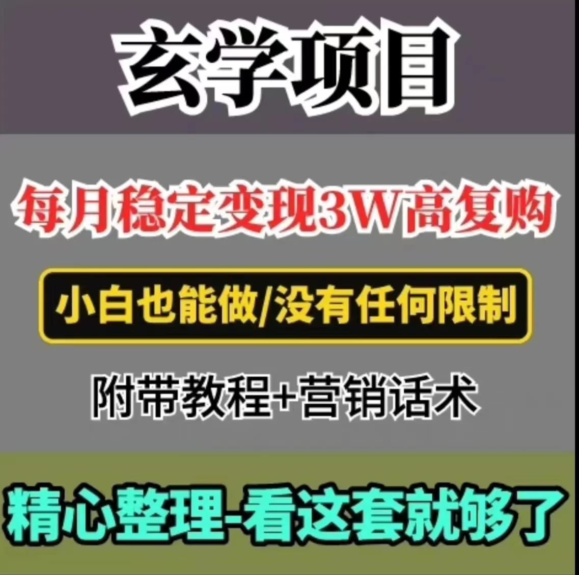 每月稳定变现3W+，高复购玄学项目，小白也能做 - 入巷拾玖