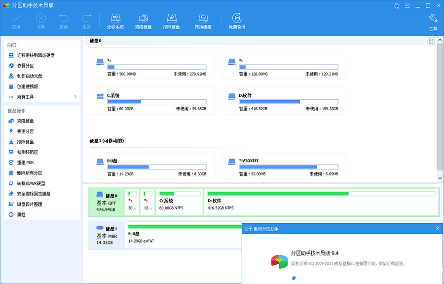 分区助手技术员版 AOMEI Partition Assistant v9.12 绿色版 - 入巷拾玖