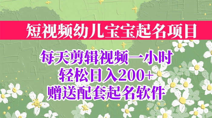 小红书宝宝起名项目：全程投屏实操，赠送配套软件 - 入巷拾玖