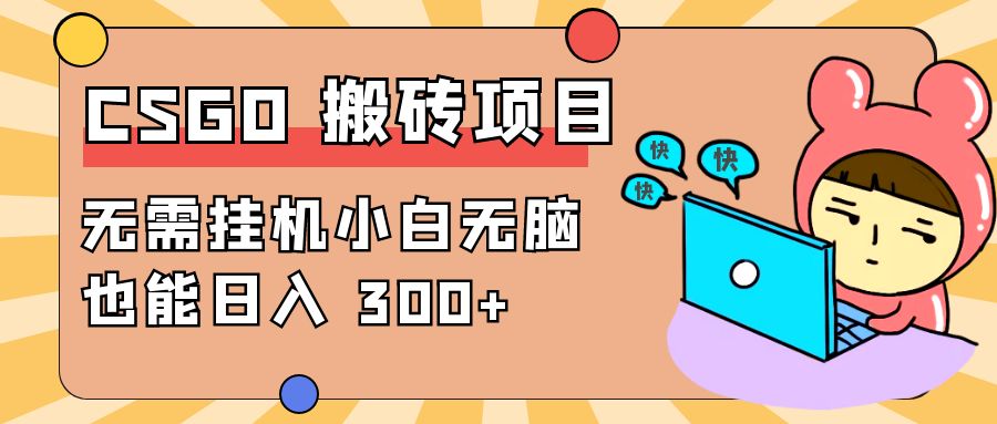 最新 CSGO 游戏搬砖项目，无需挂机小白无脑也能日入 300+ - 入巷拾玖