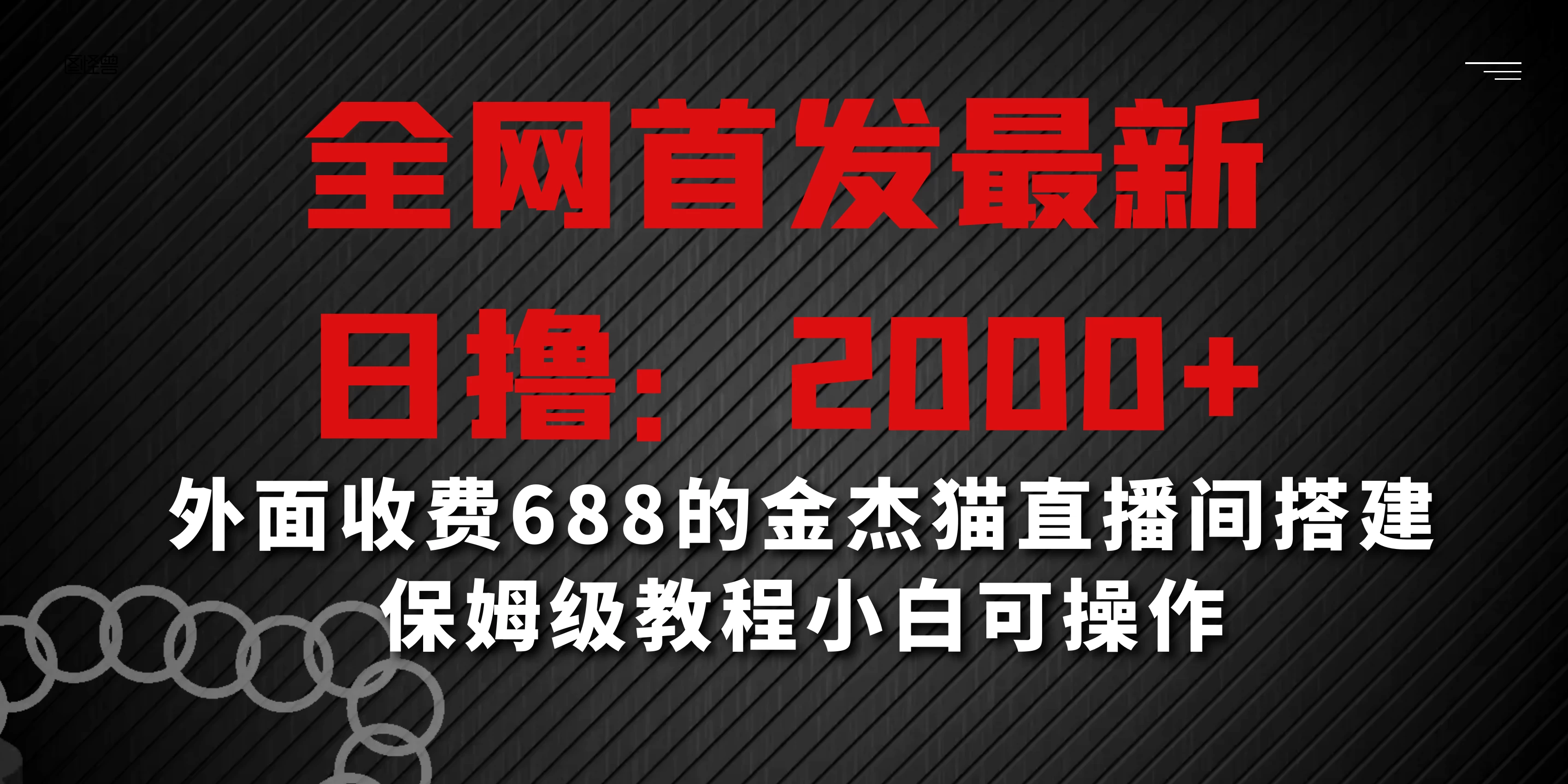 全网首发最新，日撸2000+，外面收费688的金杰猫直播间搭建，保姆级教程小白可操作 - 入巷拾玖
